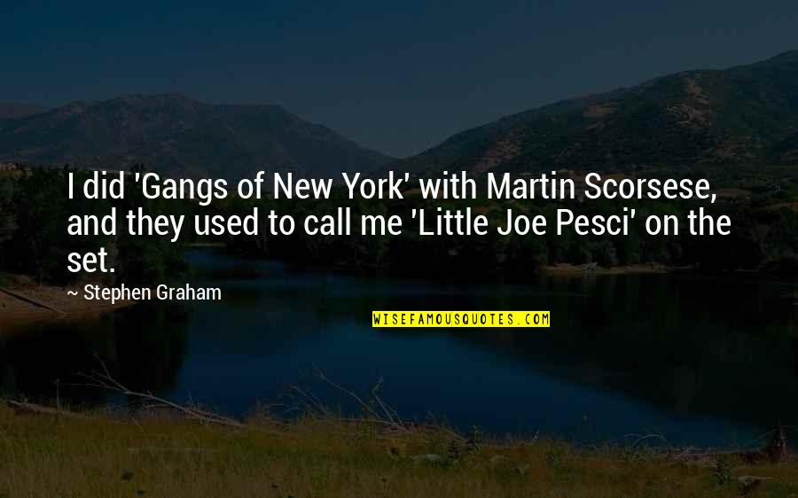Little Joe Quotes By Stephen Graham: I did 'Gangs of New York' with Martin