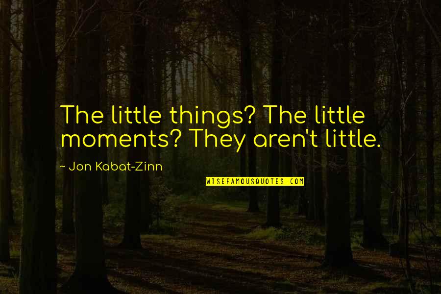 Little Jon Quotes By Jon Kabat-Zinn: The little things? The little moments? They aren't Little Jon Quotes By Jon Kabat-Zinn: The little things? The little moments? They aren't