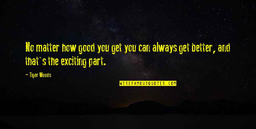 Little Known Travel Quotes By Tiger Woods: No matter how good you get you can
