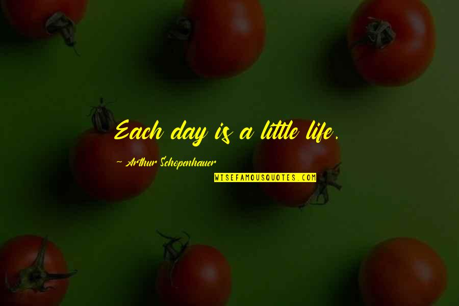 Little Life Quotes By Arthur Schopenhauer: Each day is a little life.