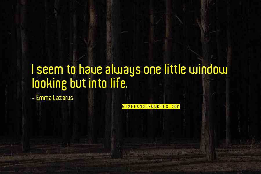 Little Life Quotes By Emma Lazarus: I seem to have always one little window