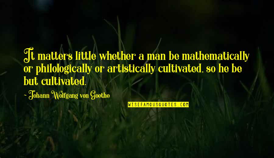 Little Men Quotes By Johann Wolfgang Von Goethe: It matters little whether a man be mathematically