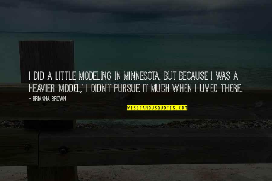 Little Minnesota Quotes By Brianna Brown: I did a little modeling in Minnesota, but