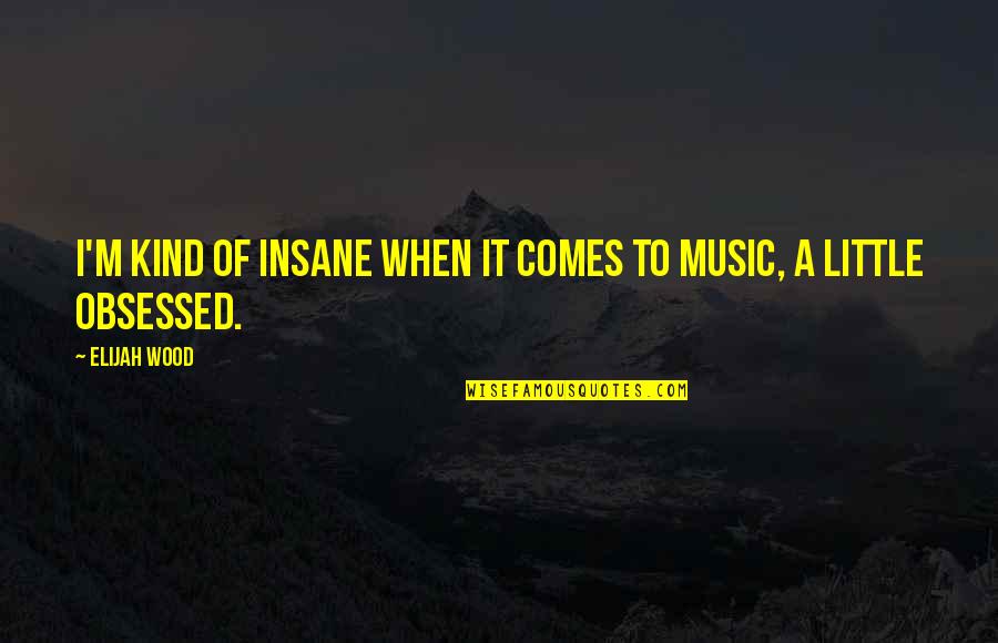 Little Music Quotes By Elijah Wood: I'm kind of insane when it comes to