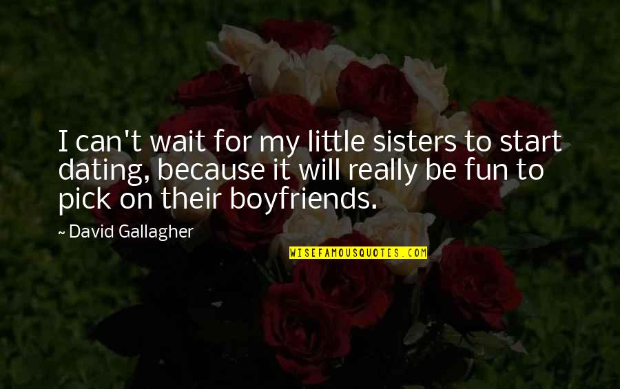 Little My Quotes By David Gallagher: I can't wait for my little sisters to