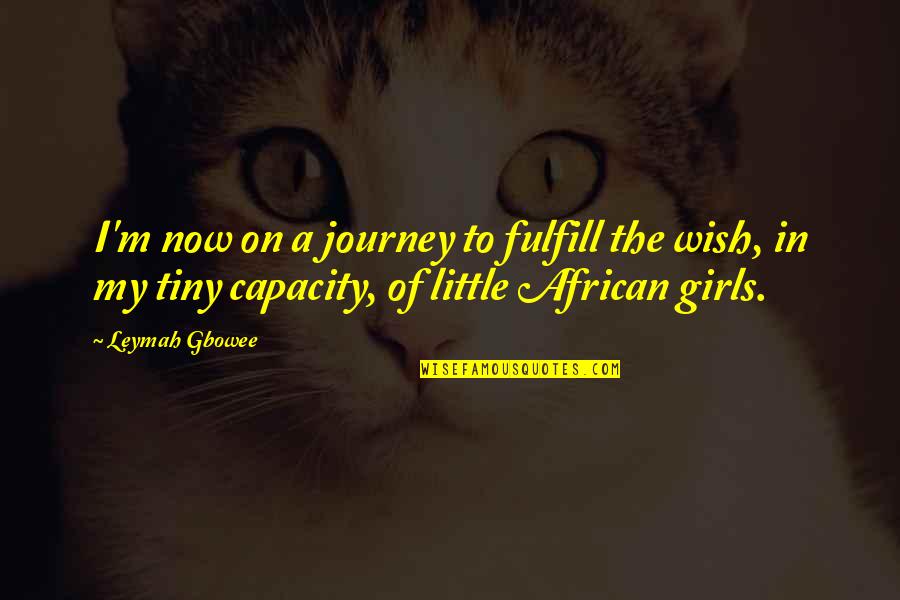 Little My Quotes By Leymah Gbowee: I'm now on a journey to fulfill the