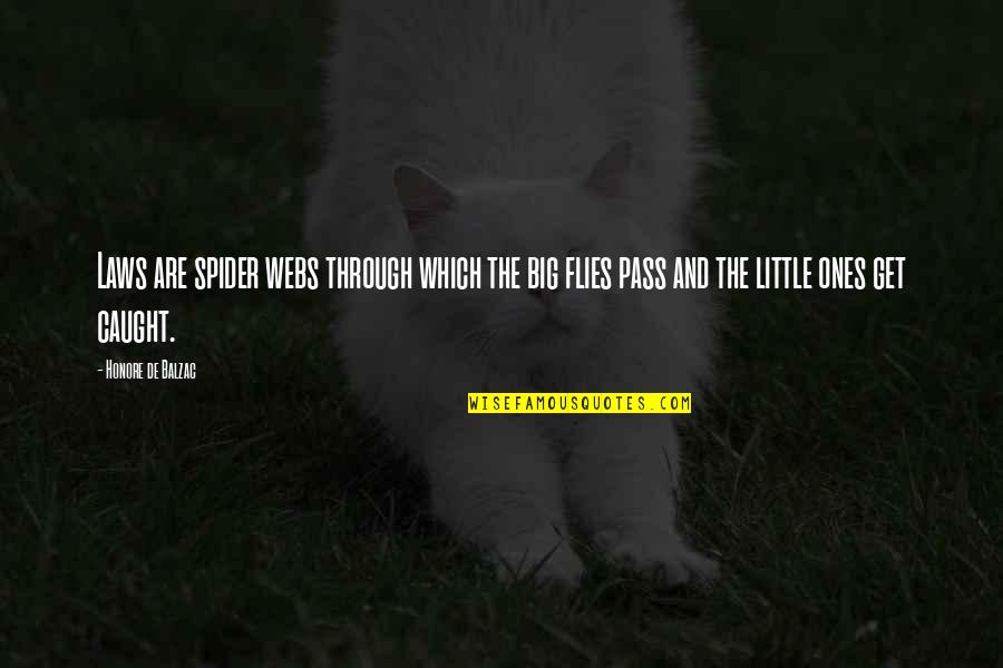 Little Ones Quotes By Honore De Balzac: Laws are spider webs through which the big Little Ones Quotes By Honore De Balzac: Laws are spider webs through which the big