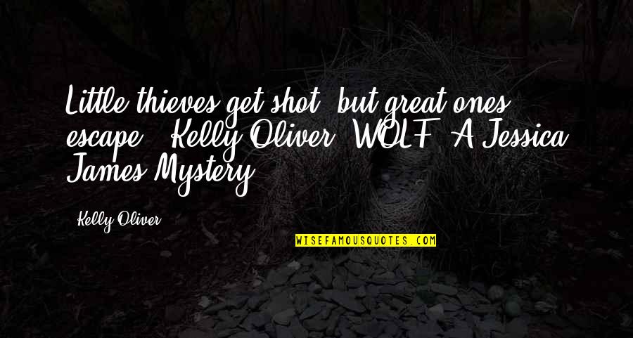 Little Ones Quotes By Kelly Oliver: Little thieves get shot, but great ones escape."