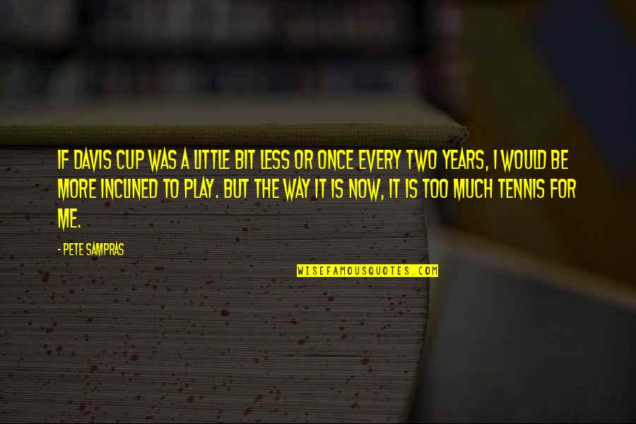 Little Pete Quotes By Pete Sampras: If Davis Cup was a little bit less