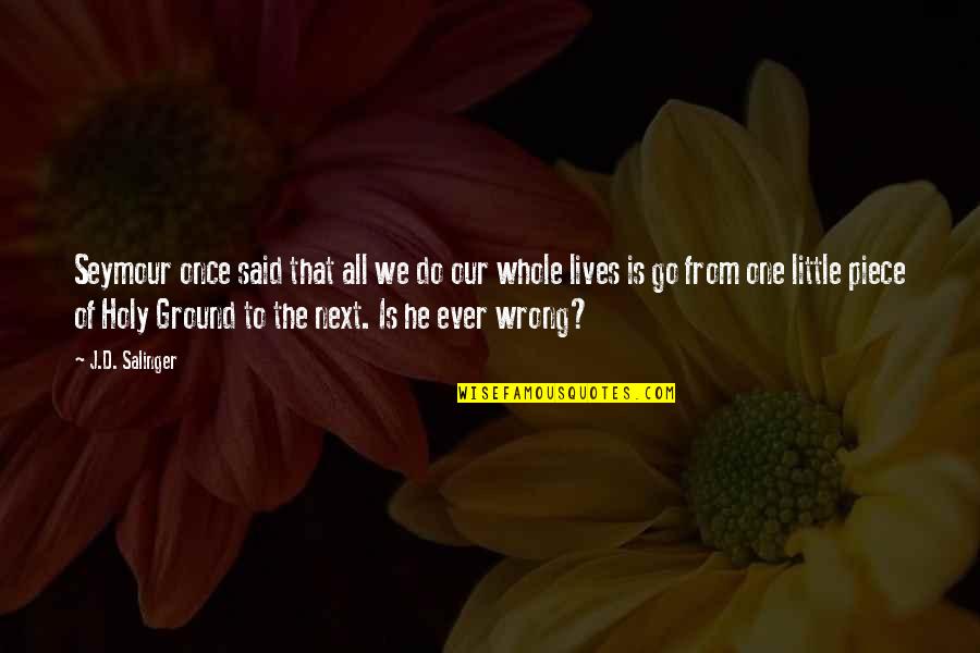 Little Piece Of Ground Quotes By J.D. Salinger: Seymour once said that all we do our Little Piece Of Ground Quotes By J.D. Salinger: Seymour once said that all we do our