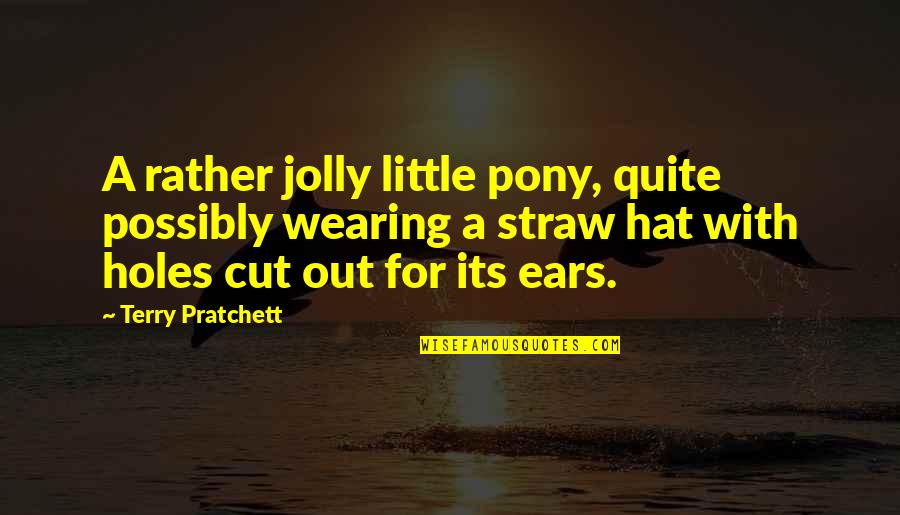 Little Pony Quotes By Terry Pratchett: A rather jolly little pony, quite possibly wearing