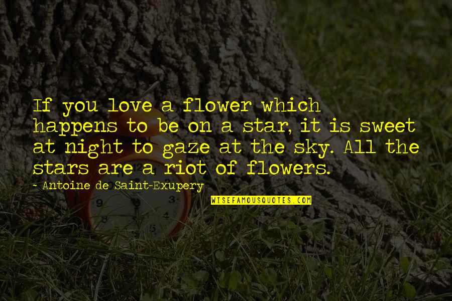 Little Prince Star Quotes By Antoine De Saint-Exupery: If you love a flower which happens to