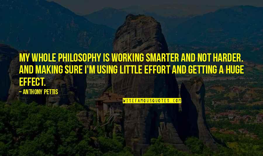Little Quotes By Anthony Pettis: My whole philosophy is working smarter and not Little Quotes By Anthony Pettis: My whole philosophy is working smarter and not