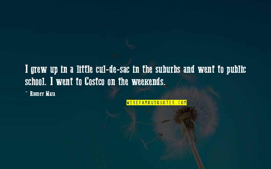 Little Quotes By Rooney Mara: I grew up in a little cul-de-sac in Little Quotes By Rooney Mara: I grew up in a little cul-de-sac in