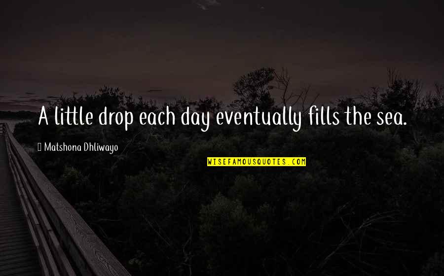 Little Quotes Quotes By Matshona Dhliwayo: A little drop each day eventually fills the Little Quotes Quotes By Matshona Dhliwayo: A little drop each day eventually fills the