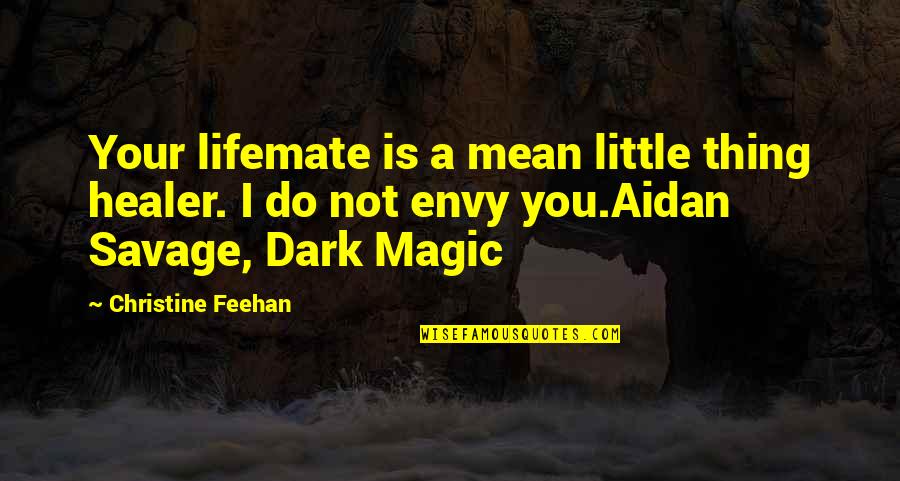 Little Savage Quotes By Christine Feehan: Your lifemate is a mean little thing healer. Little Savage Quotes By Christine Feehan: Your lifemate is a mean little thing healer.