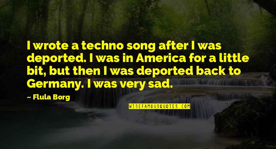 Little Song Quotes By Flula Borg: I wrote a techno song after I was Little Song Quotes By Flula Borg: I wrote a techno song after I was