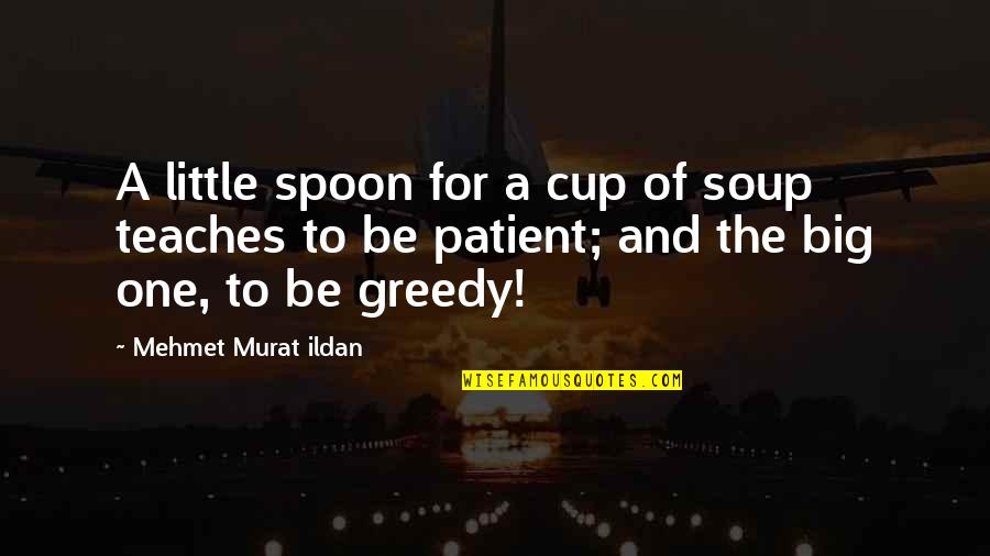 Little Spoon Quotes By Mehmet Murat Ildan: A little spoon for a cup of soup