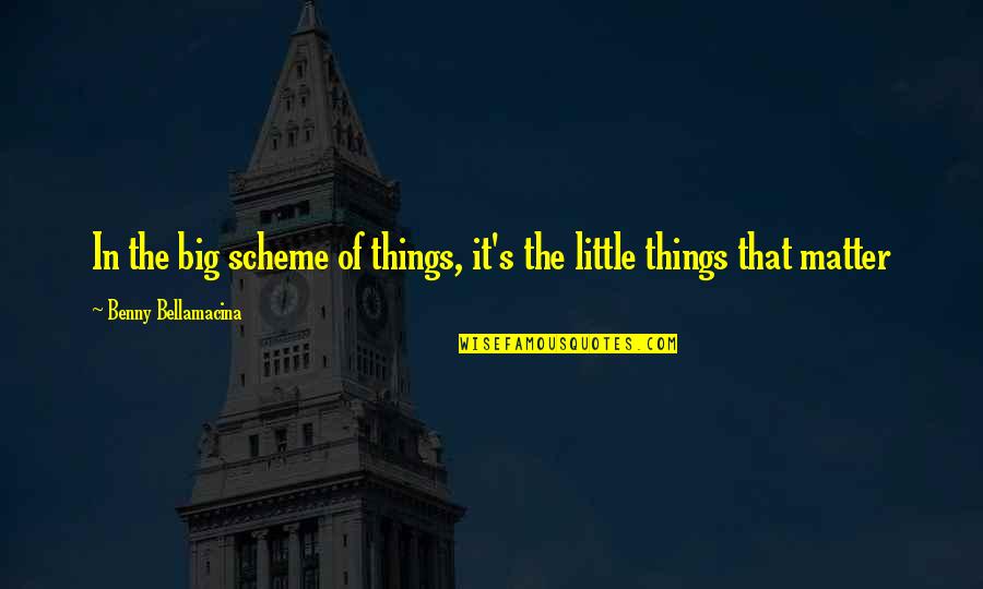 Little Things Matter Most Quotes By Benny Bellamacina: In the big scheme of things, it's the