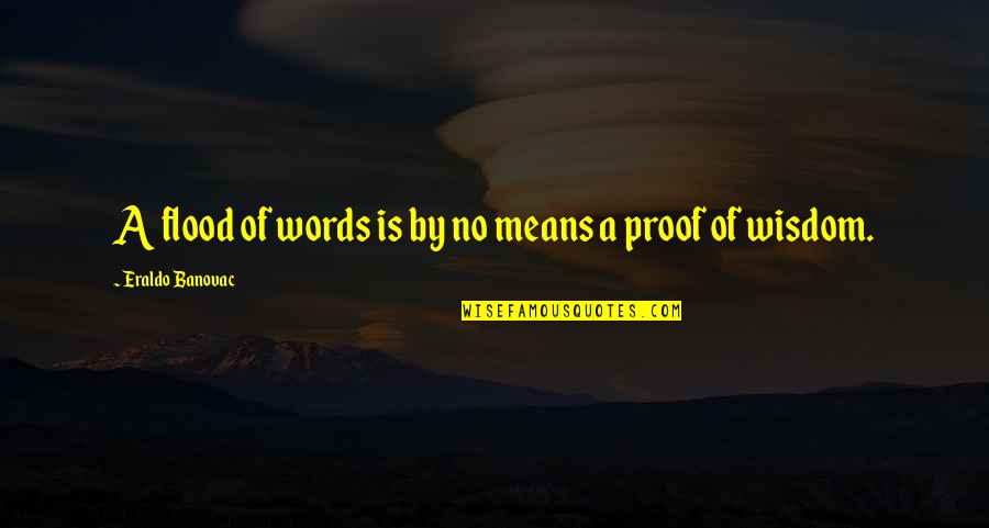 Little Things Matter Quotes By Eraldo Banovac: A flood of words is by no means