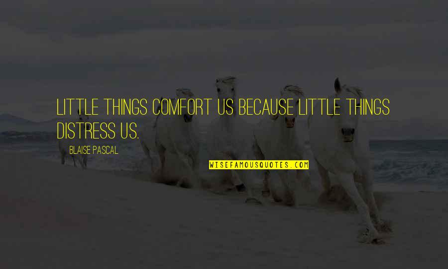 Little Things Quotes By Blaise Pascal: Little things comfort us because little things distress