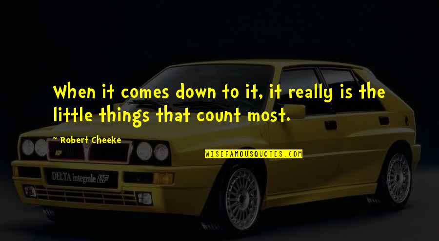 Little Things Quotes By Robert Cheeke: When it comes down to it, it really