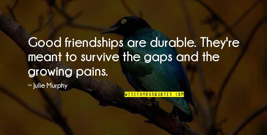 Litzi Quotes By Julie Murphy: Good friendships are durable. They're meant to survive Litzi Quotes By Julie Murphy: Good friendships are durable. They're meant to survive