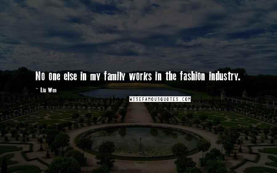 Liu Wen quotes: No one else in my family works in the fashion industry.
