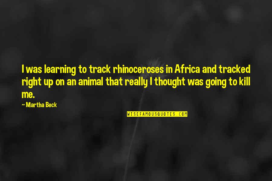 Liv And Maddie Funny Quotes By Martha Beck: I was learning to track rhinoceroses in Africa