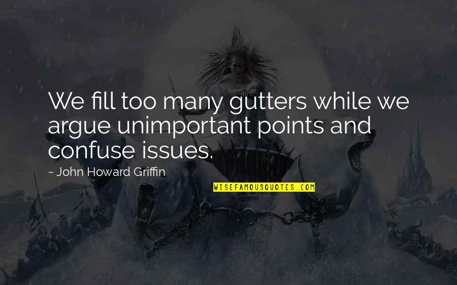 Livanova Quotes By John Howard Griffin: We fill too many gutters while we argue
