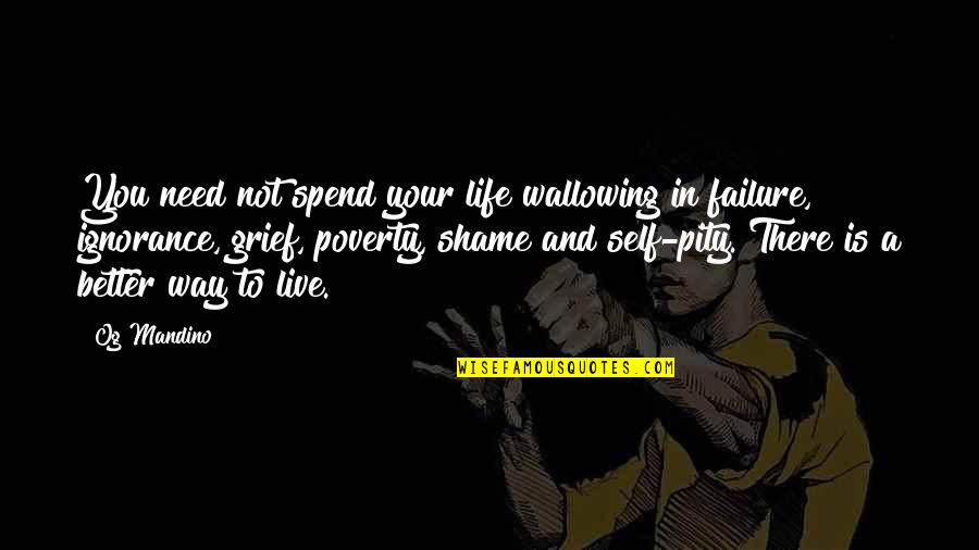 Live A Better Life Quotes By Og Mandino: You need not spend your life wallowing in