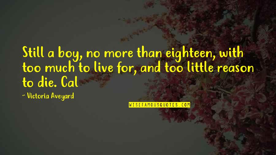 Live A Little More Quotes By Victoria Aveyard: Still a boy, no more than eighteen, with