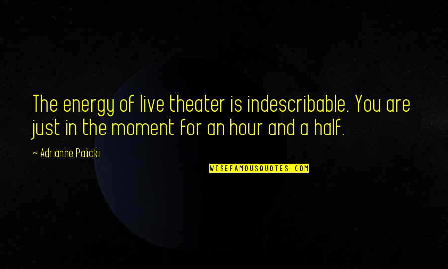Live A Moment Quotes By Adrianne Palicki: The energy of live theater is indescribable. You