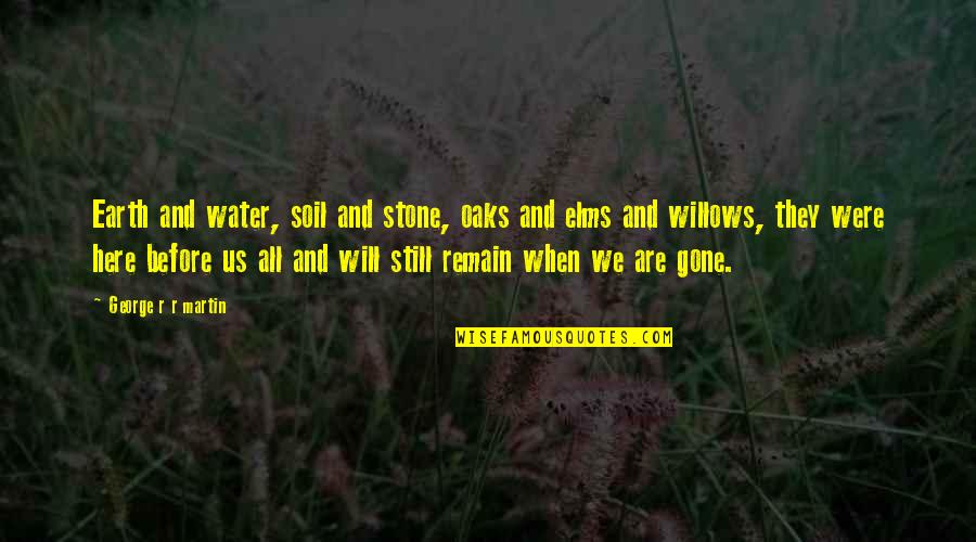 Live An Extraordinary Life Quotes By George R R Martin: Earth and water, soil and stone, oaks and