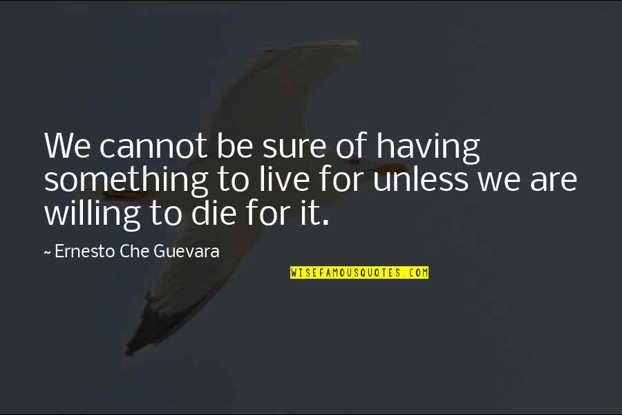 Live And Die Quotes By Ernesto Che Guevara: We cannot be sure of having something to