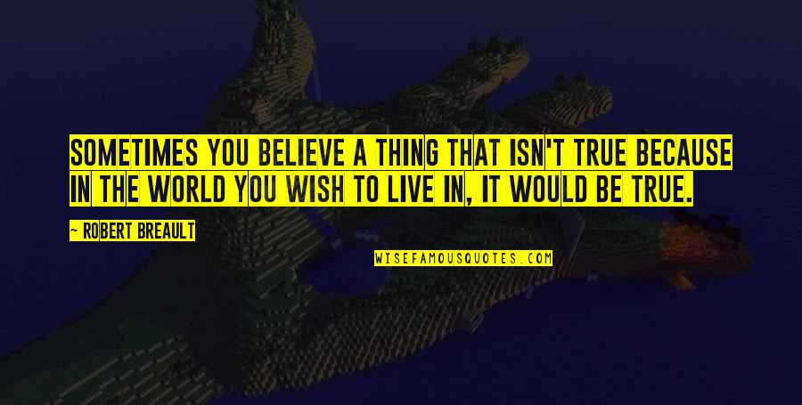 Live As You Wish Quotes By Robert Breault: Sometimes you believe a thing that isn't true