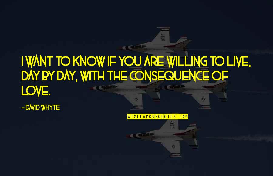 Live Day To Day Quotes By David Whyte: I want to know if you are willing