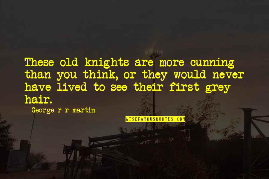 Live Everyday Like It Was Your Last Quotes By George R R Martin: These old knights are more cunning than you
