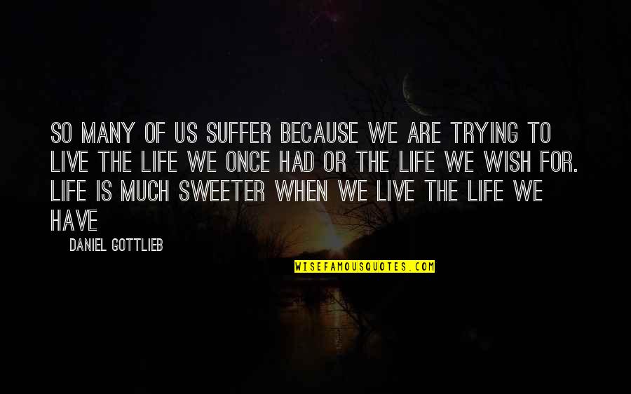 Live For Quotes By Daniel Gottlieb: So many of us suffer because we are