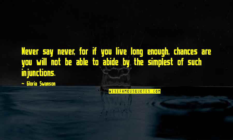 Live For You Quotes By Gloria Swanson: Never say never, for if you live long Live For You Quotes By Gloria Swanson: Never say never, for if you live long