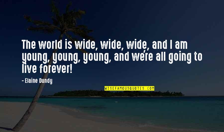 Live Forever Quotes By Elaine Dundy: The world is wide, wide, wide, and I