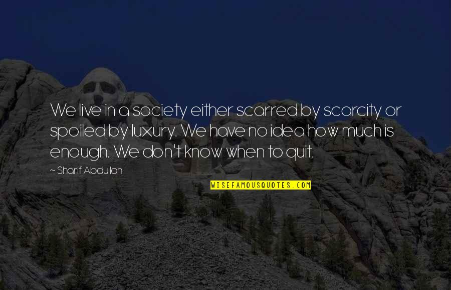 Live Gently Quotes By Sharif Abdullah: We live in a society either scarred by