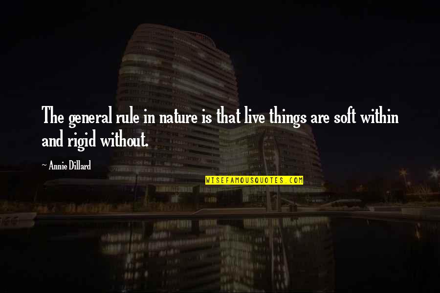 Live In Nature Quotes By Annie Dillard: The general rule in nature is that live