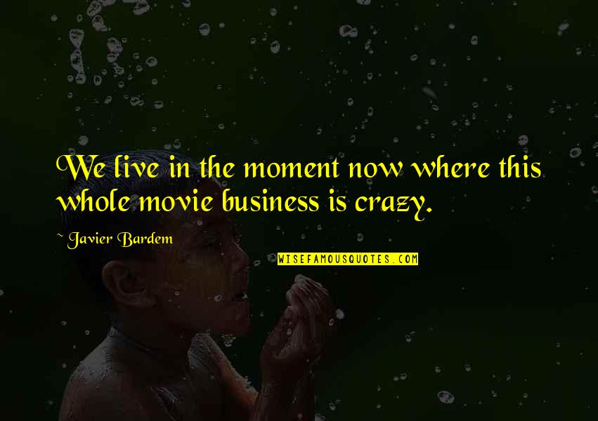 Live In Now Quotes By Javier Bardem: We live in the moment now where this
