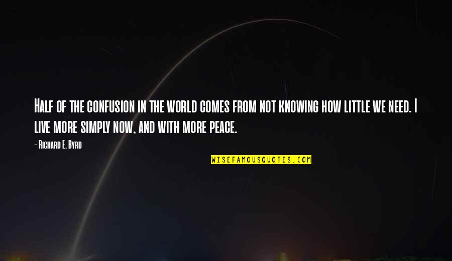 Live In Now Quotes By Richard E. Byrd: Half of the confusion in the world comes