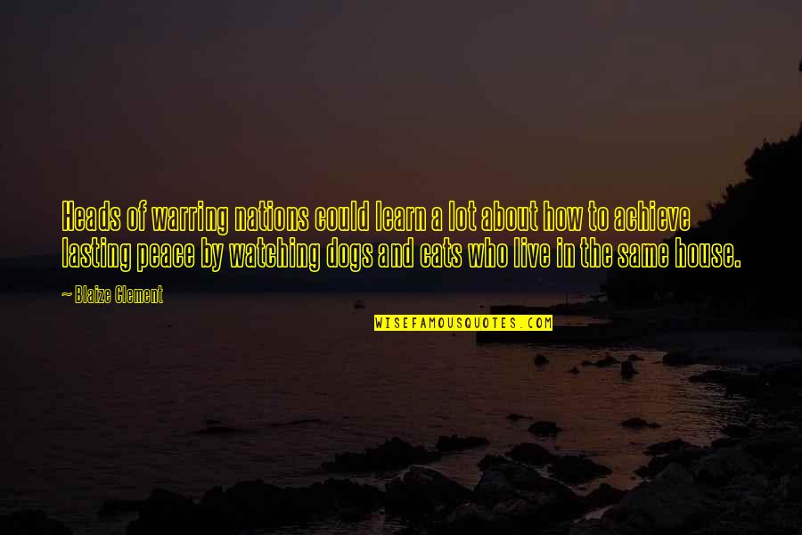 Live In Peace Quotes By Blaize Clement: Heads of warring nations could learn a lot Live In Peace Quotes By Blaize Clement: Heads of warring nations could learn a lot