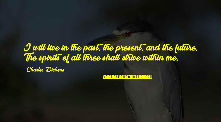 Live In Present Quotes By Charles Dickens: I will live in the past, the present,