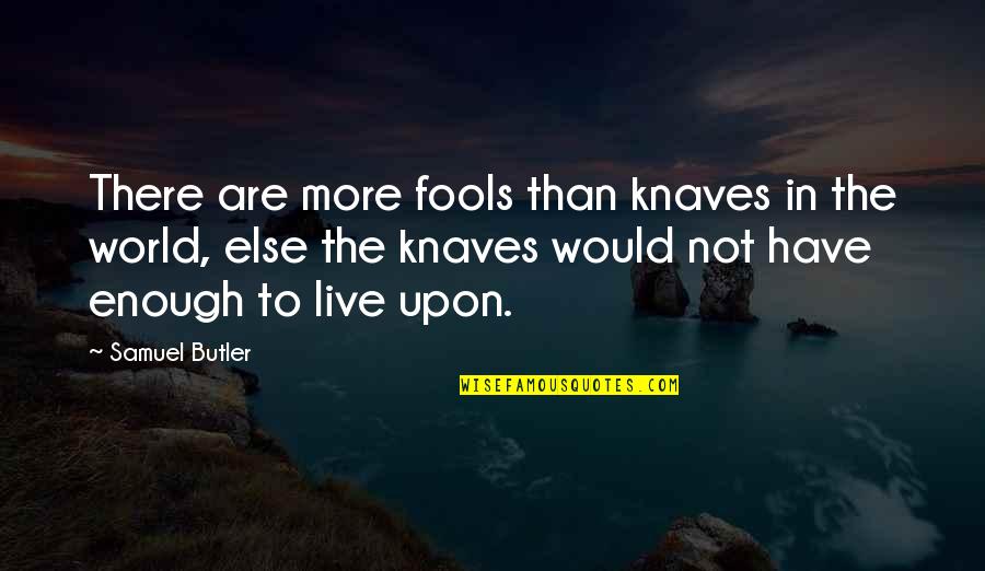 Live In Quotes By Samuel Butler: There are more fools than knaves in the