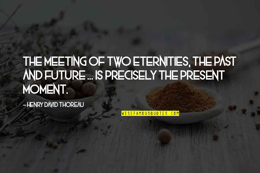 Live In The Present Quotes By Henry David Thoreau: The meeting of two eternities, the past and