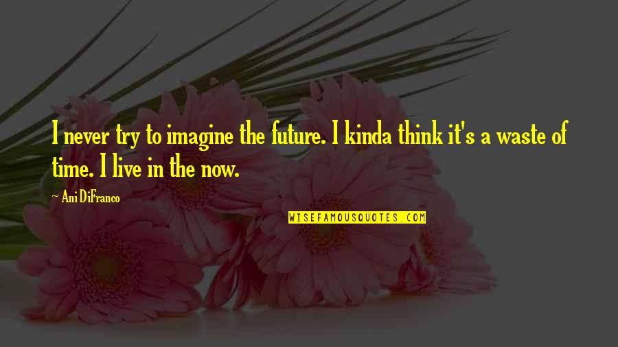 Live It Now Quotes By Ani DiFranco: I never try to imagine the future. I Live It Now Quotes By Ani DiFranco: I never try to imagine the future. I